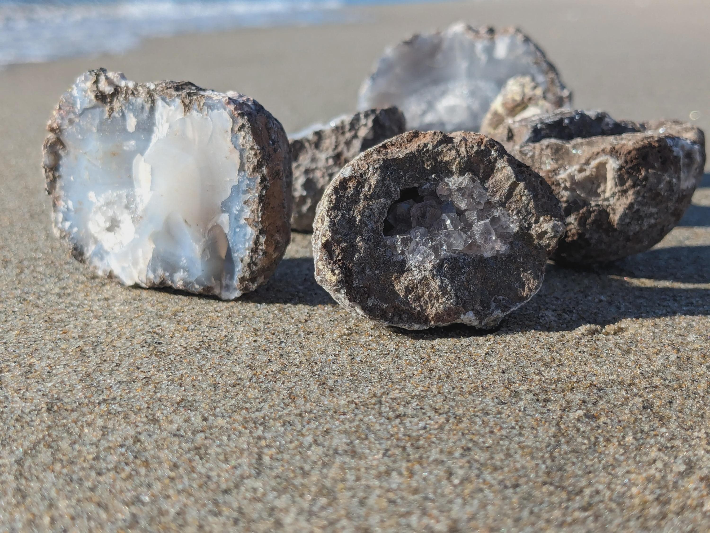 Géode d'agate coco du Mexique, géode de cristal naturel, pour lithothérapie, soin par les pierres, collection et décoration de la maison