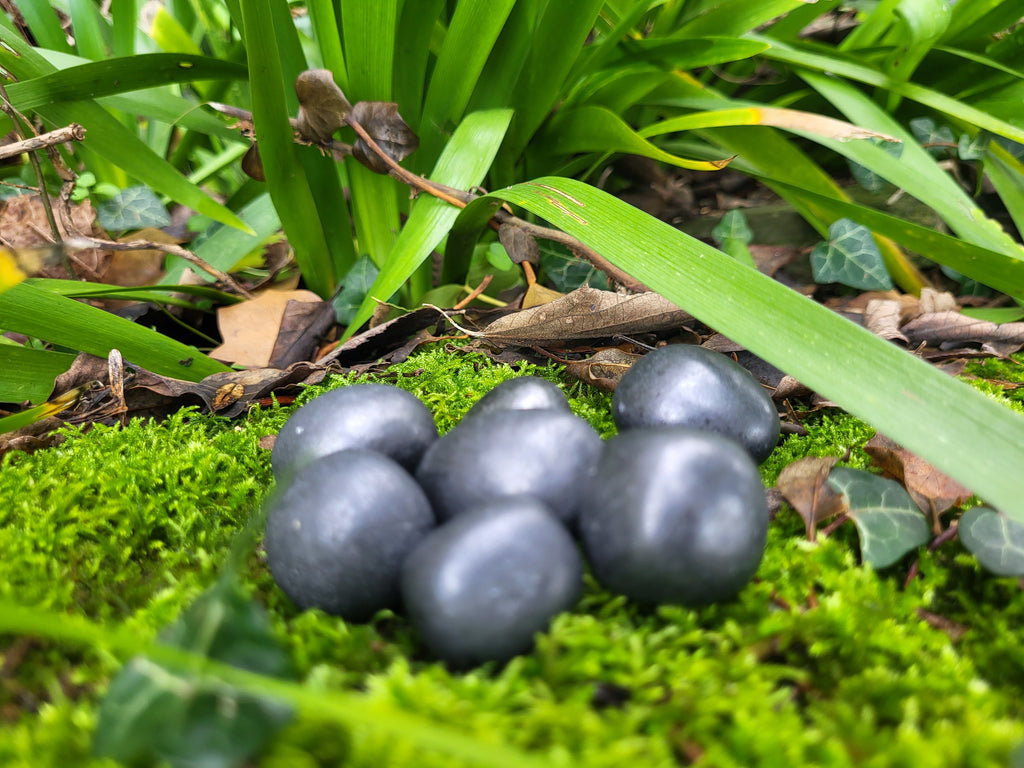 Pierre de shungite roulée, Pierre de protection contre les champs magnétique, cristaux de shungite naturelle.