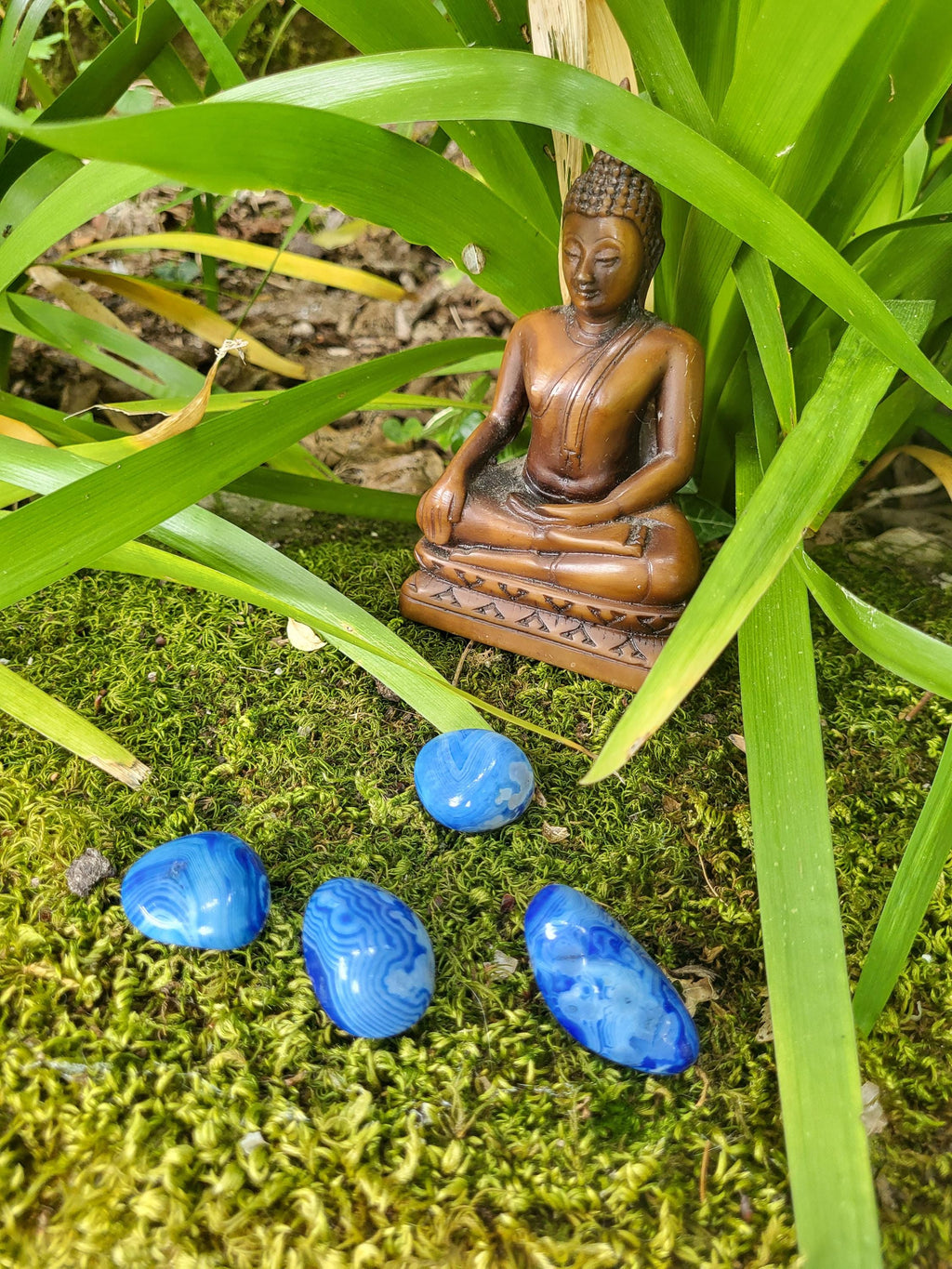 Pierre de calcédoine bleue, pierre roulée, calcédoine cabochon, calcédoine druzy, pierre bleue, cristaux et minéraux pour lithothérapie