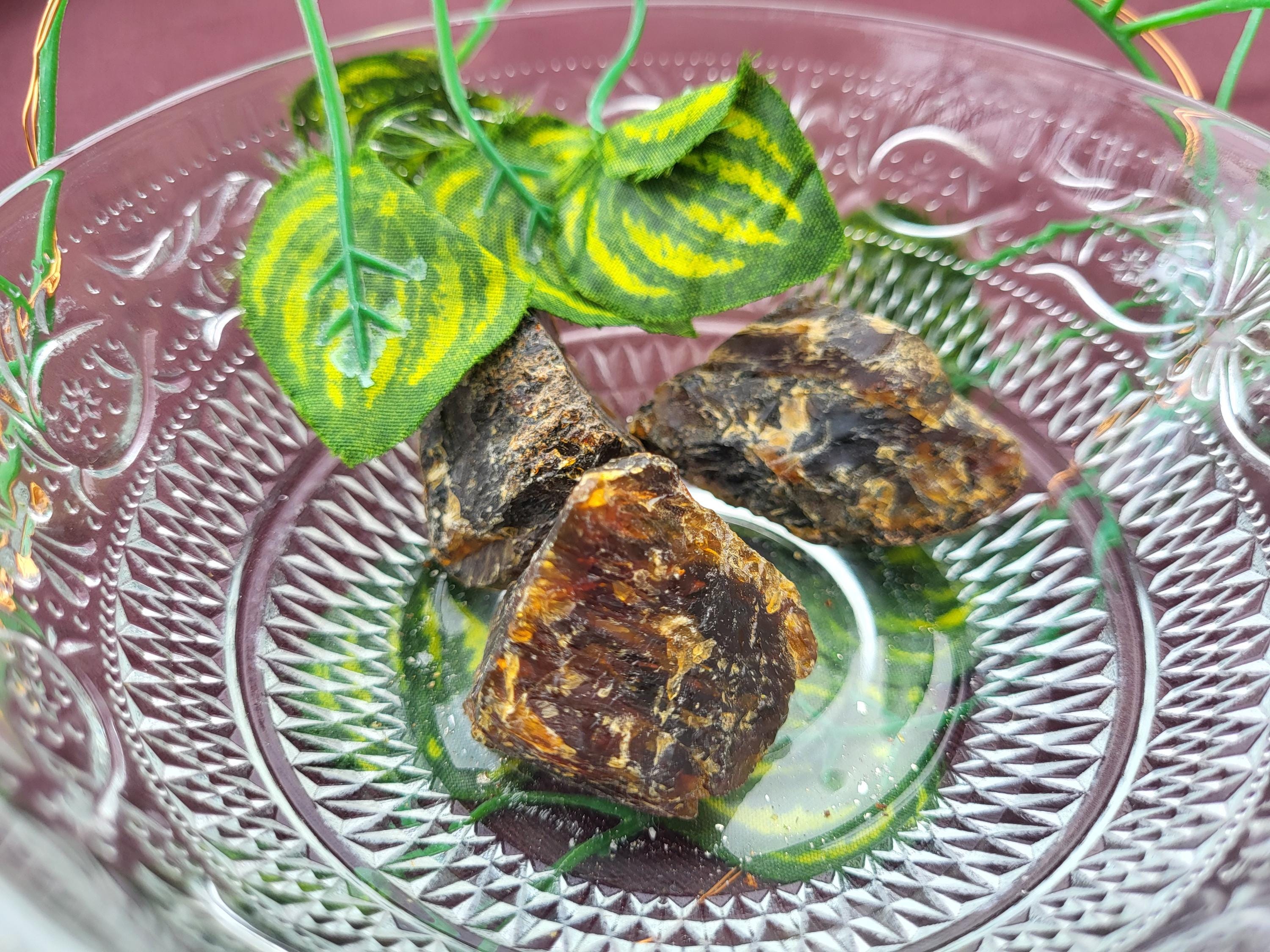 Ambre brut de la Baltique, véritable fossile végétal, pièce d'ambre pour collection de minéraux, lithothérapie ou décoration de la maison